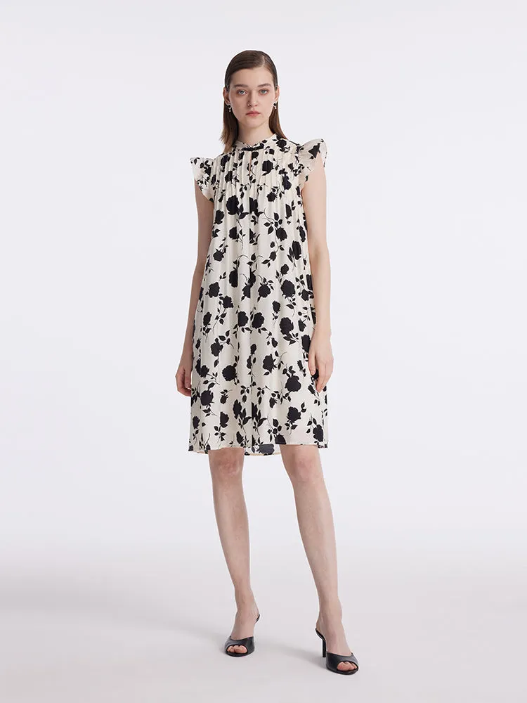 Rose Print Ruffle Sleeves Women Mini Dress sold by Goelia product image thumbnail 2