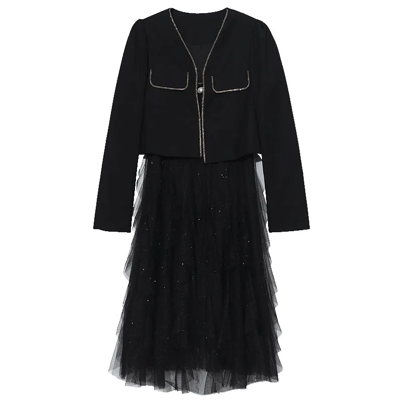 Women Jacket And Netted Gauze Dress Two-Piece Set sold by Goelia product image thumbnail 5