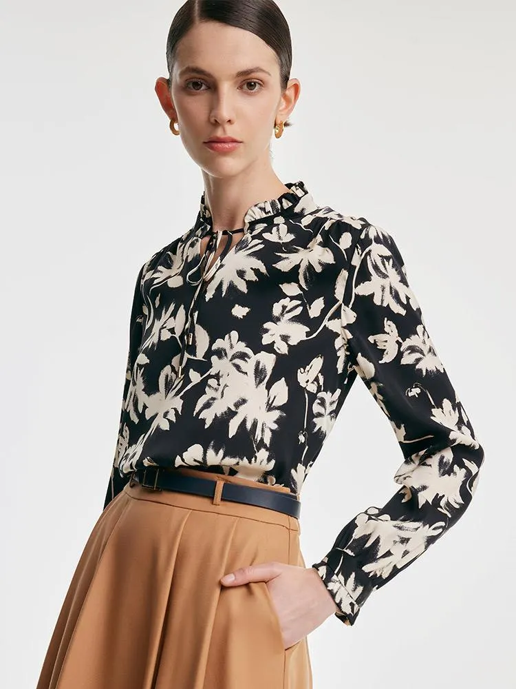 19 Momme Stretch Silk Print Woven Women Blouse sold by Goelia product image thumbnail 3