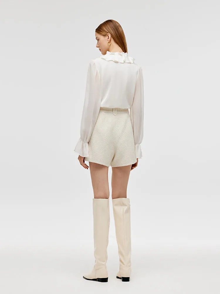 22 Momme Mulberry Silk Ruffle Collar Women Shirt sold by Goelia product image thumbnail 3