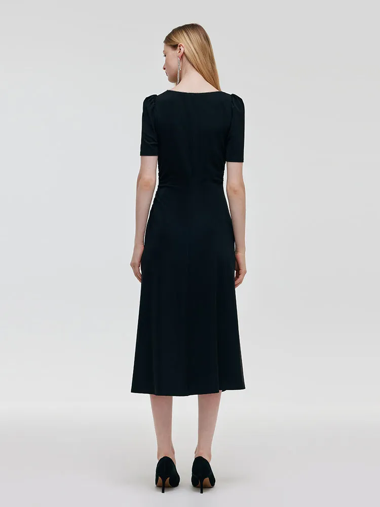 Acetate Asymmetric Neck Women Midi Dress sold by Goelia product image thumbnail 3