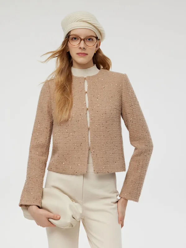 Alpaca And Wool Tweed Women Crop Jacket sold by Goelia