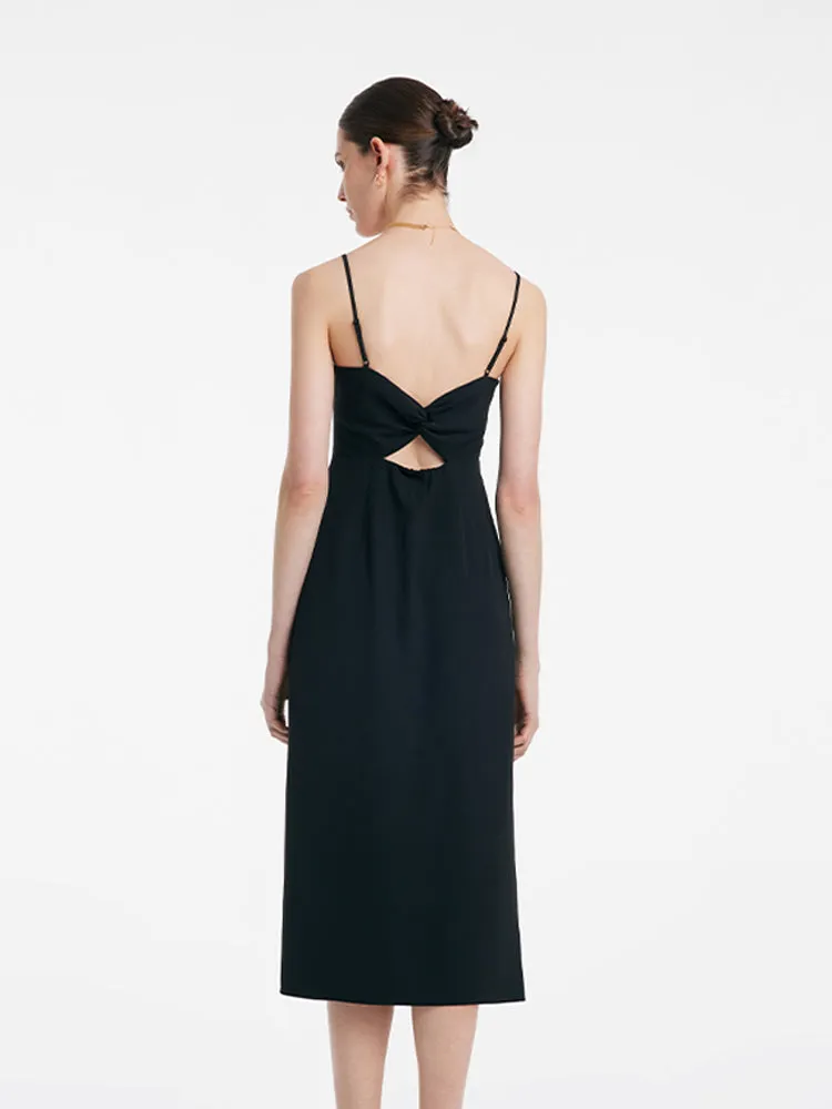 Back Twisted Spaghetti Strap Dress With Detachable Bra Pads sold by Goelia product image thumbnail 4