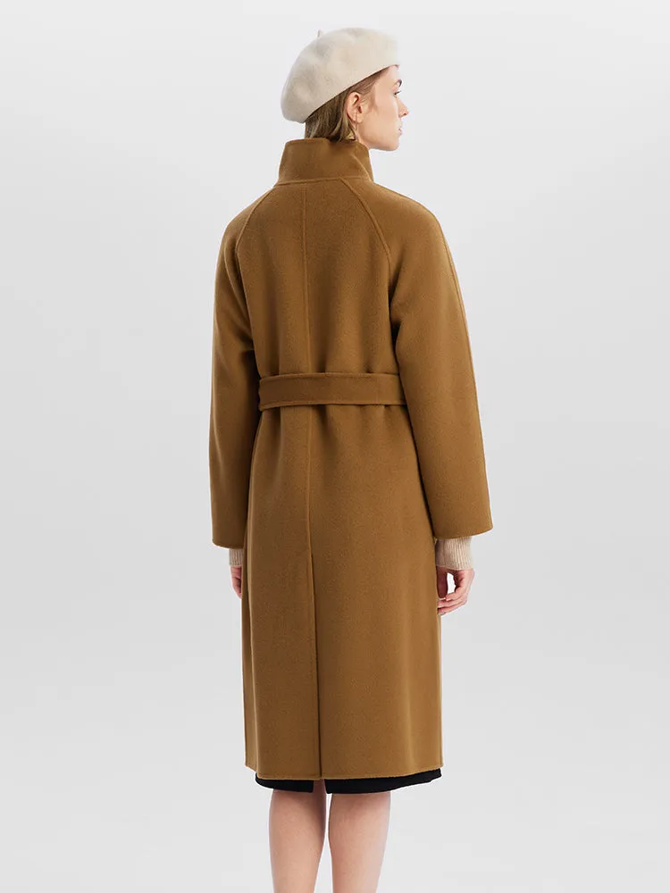 Pure Double-Faced Wool Wrapped Women Coat With Patch Pockets sold by Goelia product image thumbnail 3