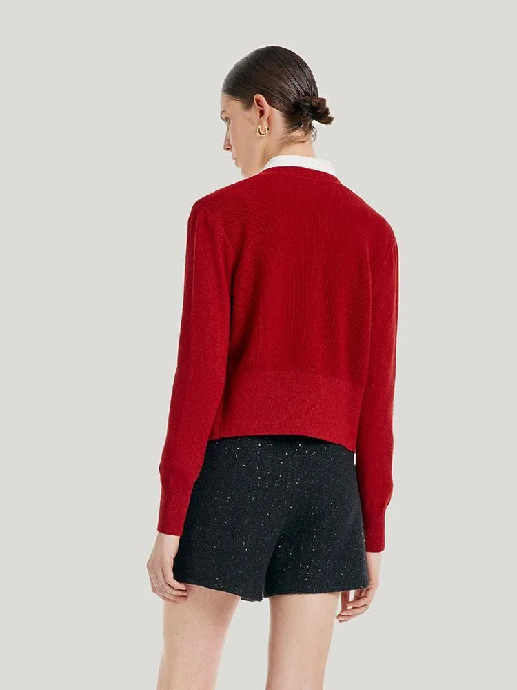 Woolen Gold Thread Slim Cardigan sold by Goelia product image thumbnail 4