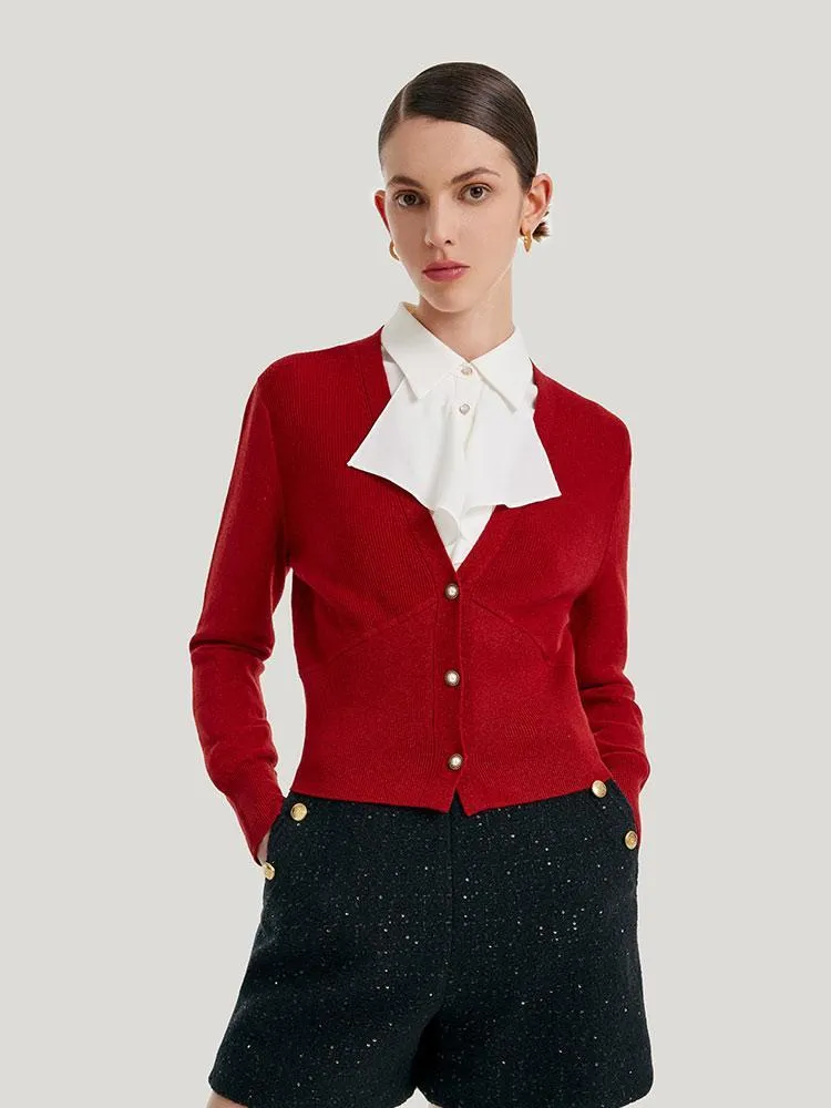 Woolen Gold Thread Slim Cardigan sold by Goelia product image thumbnail 3