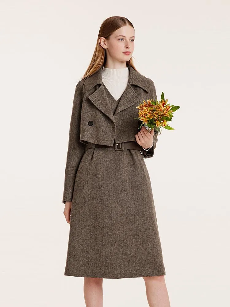 Washable Wool Crop Women Jacket And Vest Dress Suit sold by Goelia