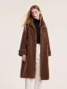 Pure Wool Lapel Velour Long Women Coat sold by Goelia