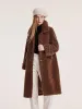 Pure Wool Lapel Velour Long Women Coat sold by Goelia