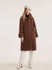 Pure Wool Lapel Velour Long Women Coat sold by Goelia