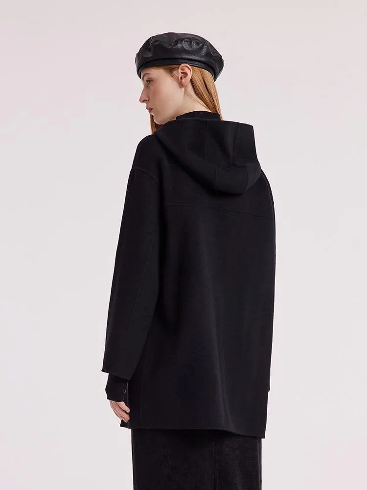 Tencel Woolen Horn Button Double Face Women Coat sold by Goelia product image thumbnail 5