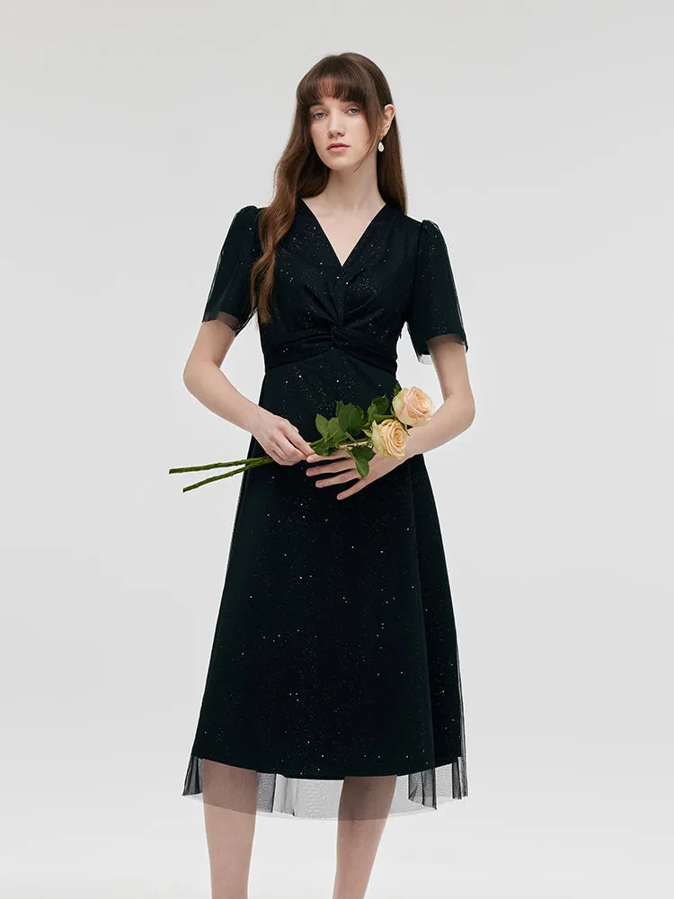 Twist Front Women Midi Dress sold by Goelia