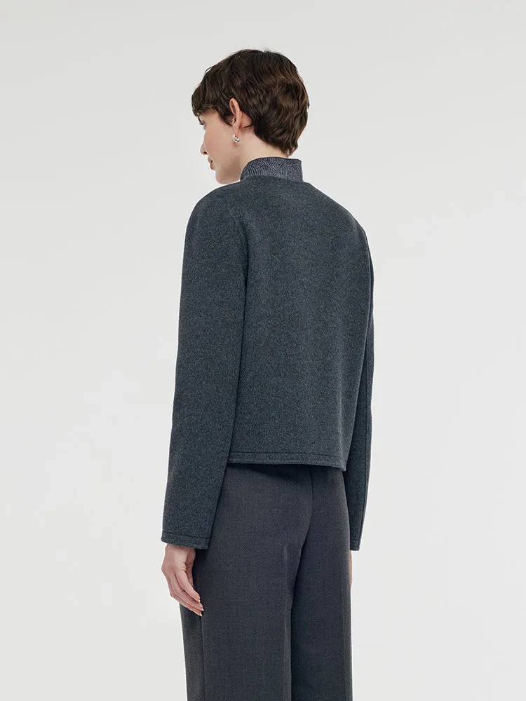 100% Wool Boxy Women Crop Jacket sold by Goelia product image thumbnail 3