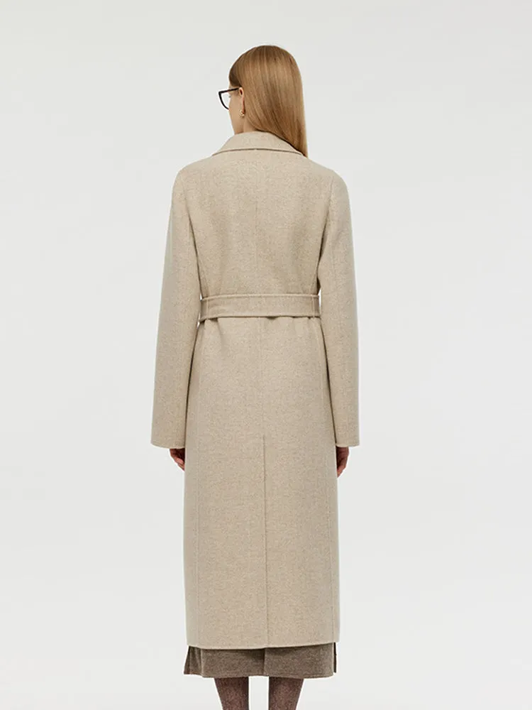 Cashmere And Wool Herringbone Women Wrap Coat sold by Goelia product image thumbnail 5