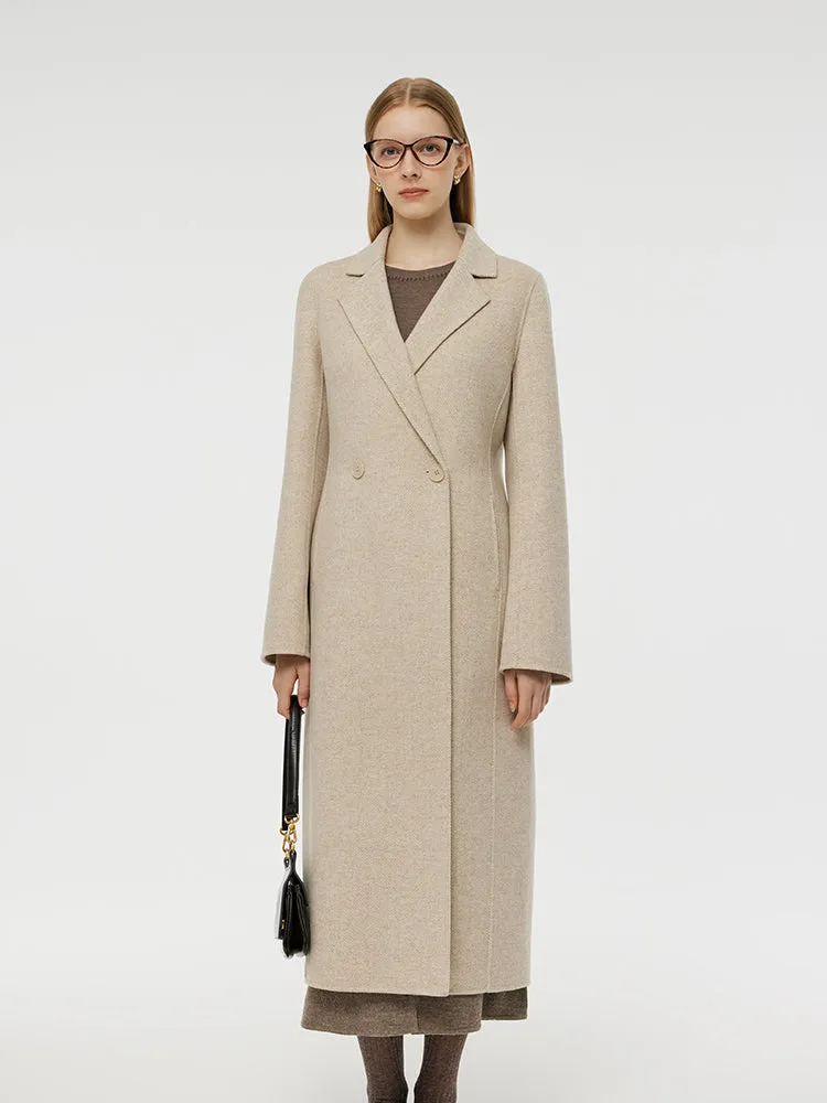 Cashmere And Wool Herringbone Women Wrap Coat sold by Goelia product image thumbnail 4