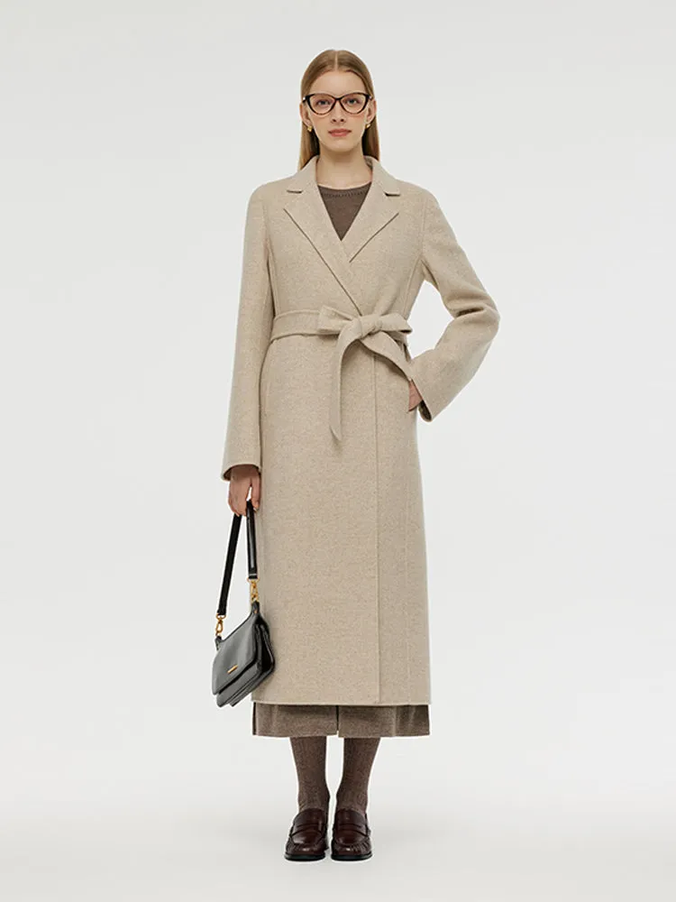 Cashmere And Wool Herringbone Women Wrap Coat sold by Goelia product image thumbnail 3