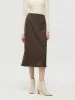 Knitted Women Column Midi Skirt sold by Goelia