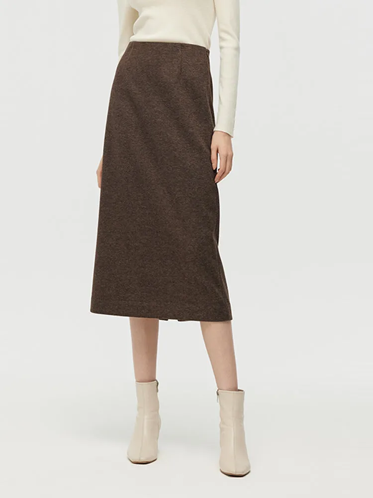 Knitted Women Column Midi Skirt sold by Goelia