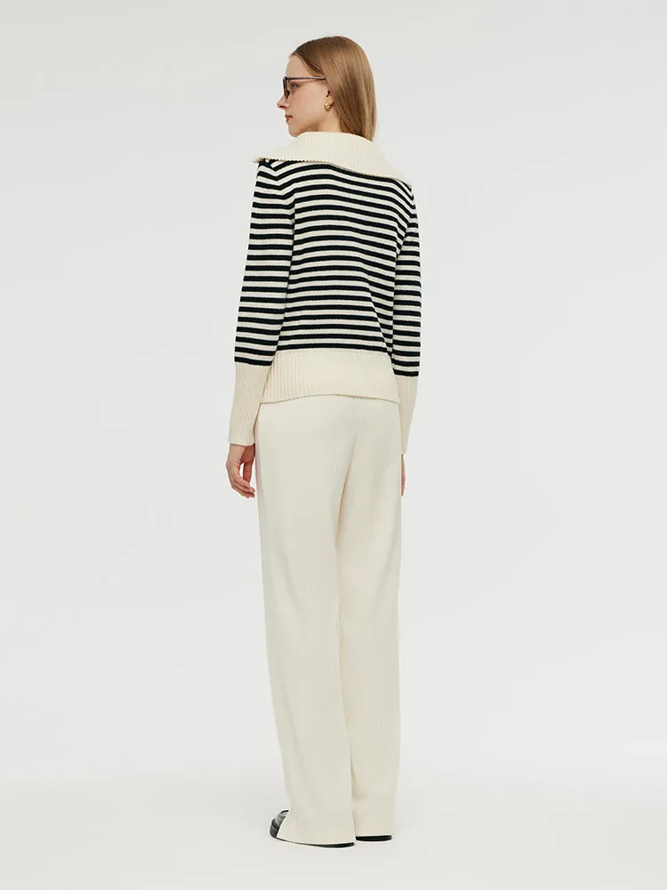 Oversized Collar Half-Zip Women Knit Top sold by Goelia product image thumbnail 3