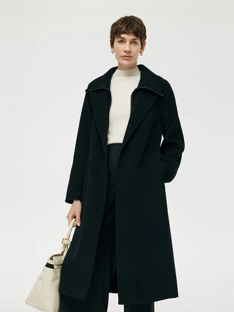 Cashmere And Wool Women Wrap Coat With Detachable Zipper sold by Goelia product image thumbnail 3