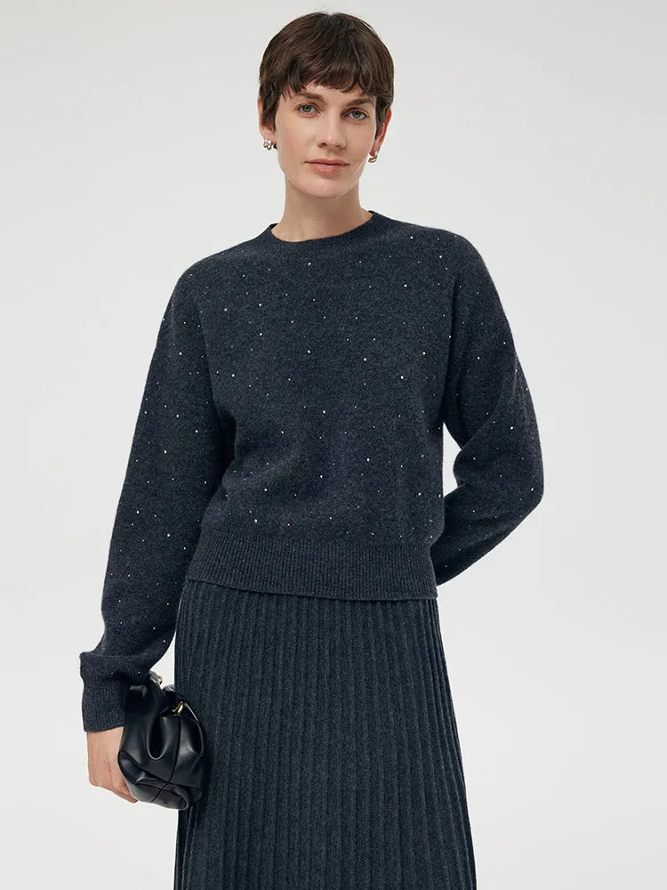 100% Wool Sequins Women Sweater sold by Goelia