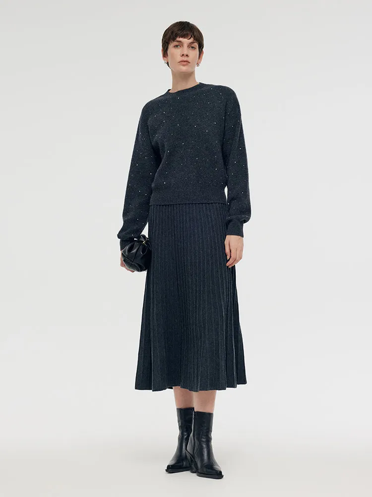 100% Wool Sequins Women Sweater sold by Goelia product image thumbnail 2