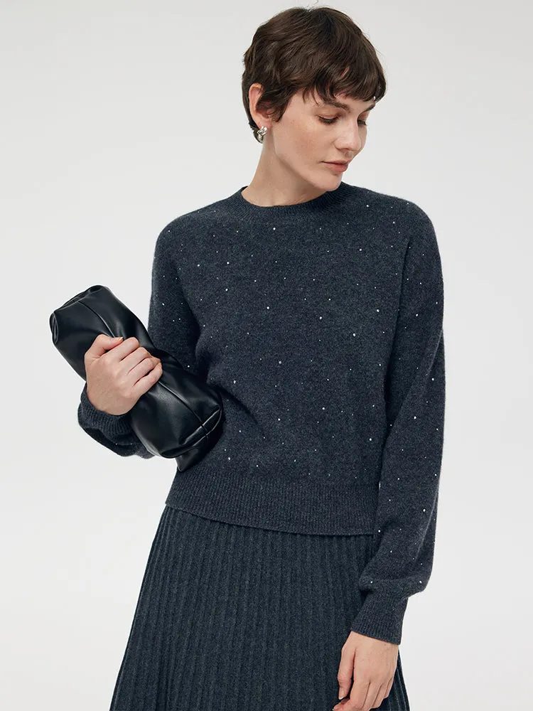 100% Wool Sequins Women Sweater sold by Goelia product image thumbnail 5
