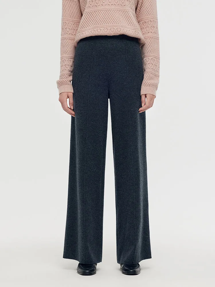 Machine Washable Wool Wide Leg Women Pants sold by Goelia