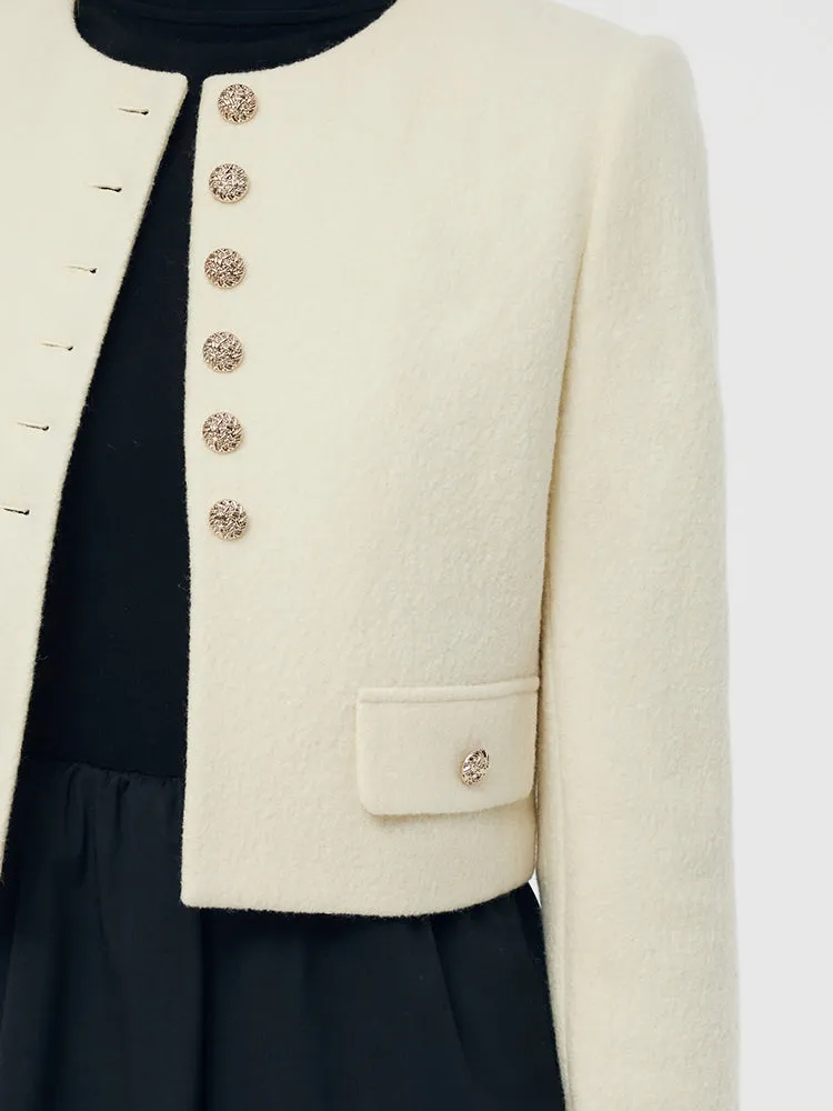 Wool Crop Jacket And Midi Dress Two-Piece Set sold by Goelia product image thumbnail 5
