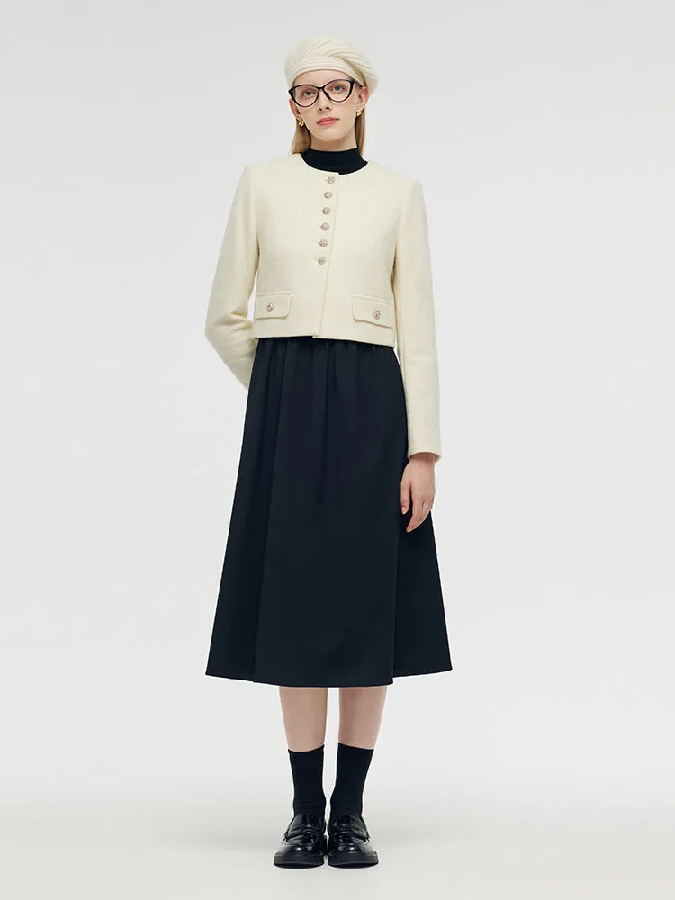 Wool Crop Jacket And Midi Dress Two-Piece Set sold by Goelia product image thumbnail 2