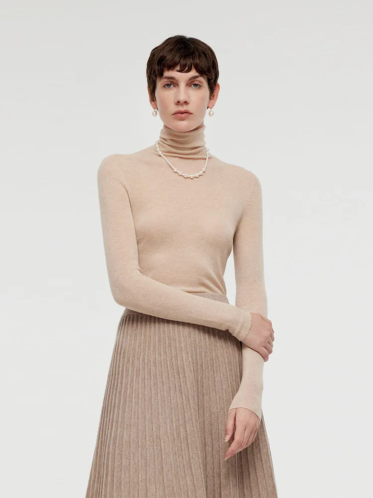 100% Wool Turtleneck Women Knit Top sold by Goelia