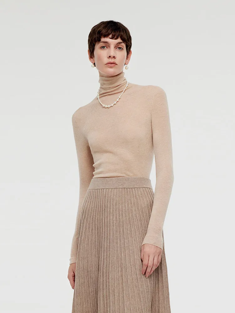 100% Wool Turtleneck Women Knit Top sold by Goelia product image thumbnail 3