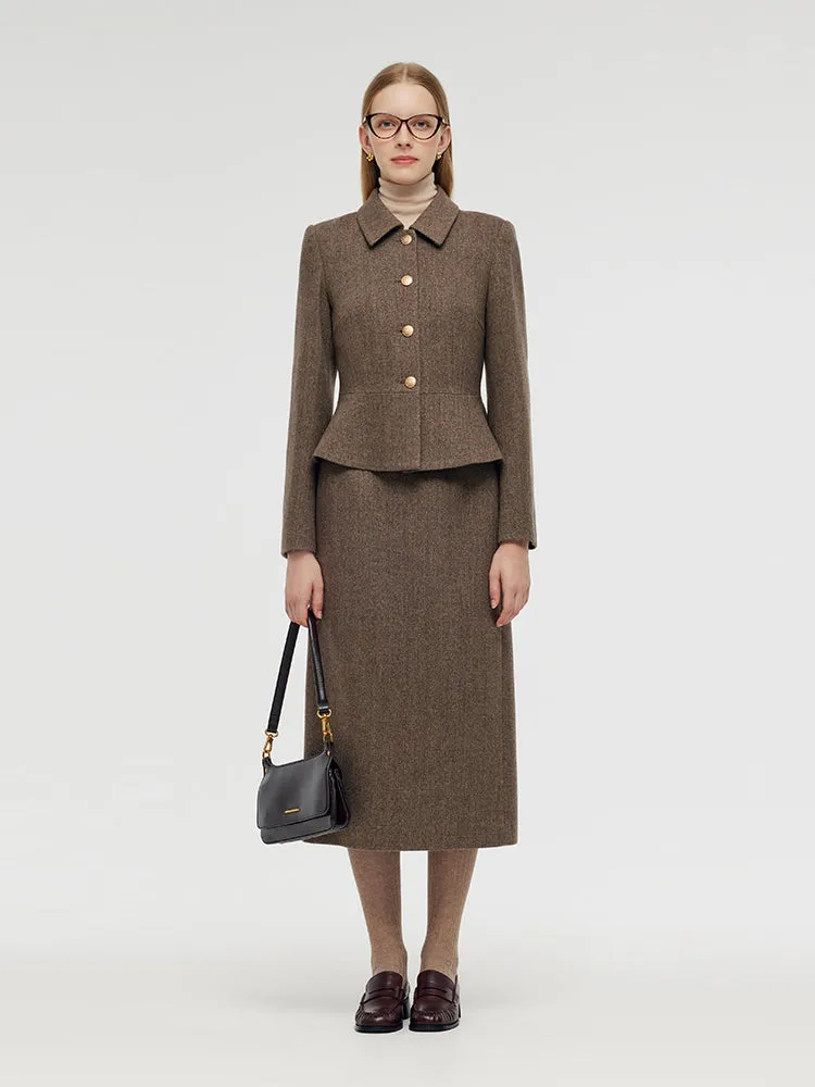 Washable Wool Jacket And Skirt Two-Piece Set sold by Goelia product image thumbnail 2