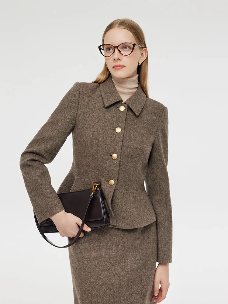 Washable Wool Jacket And Skirt Two-Piece Set sold by Goelia product image thumbnail 4