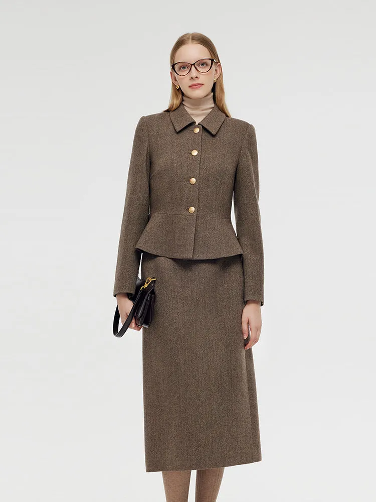 Washable Wool Jacket And Skirt Two-Piece Set sold by Goelia