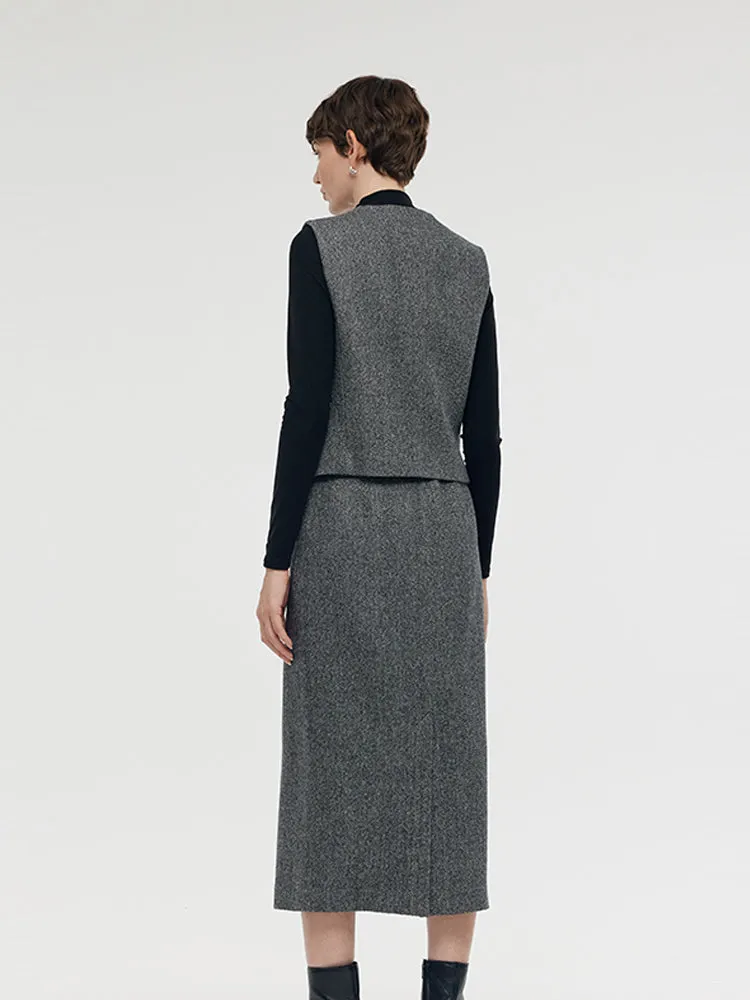 Washable Wool Vest And Skirt And Knit Top Three-Piece Set sold by Goelia product image thumbnail 3