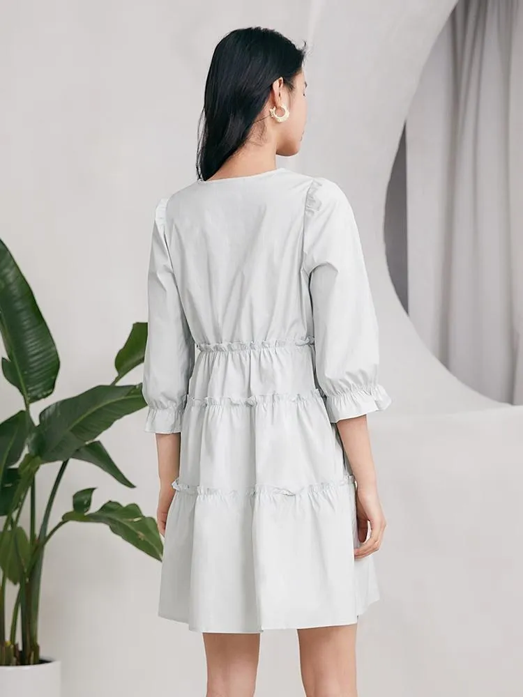 V-Neck Mini Dress With Bow sold by Goelia product image thumbnail 3