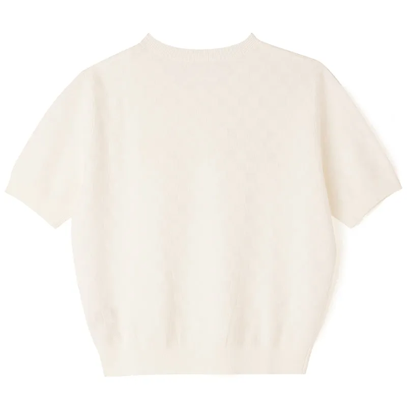 Round Neck Jacquard Women Knit Top sold by Goelia product image thumbnail 5