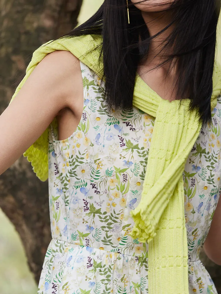 Floral Printed V-neck Sleeveless Maxi Dress sold by Goelia product image thumbnail 4