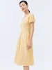 Yellow Puff Sleeve Mini Dress sold by Goelia