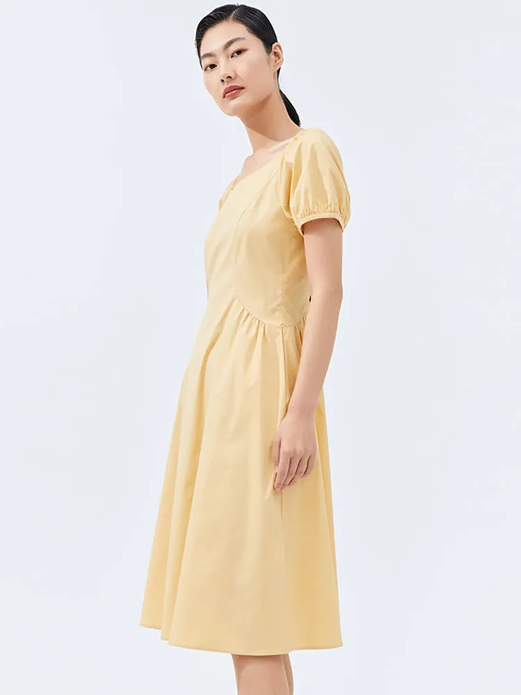 Yellow Puff Sleeve Mini Dress sold by Goelia product image thumbnail 2