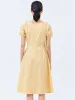 Yellow Puff Sleeve Mini Dress sold by Goelia