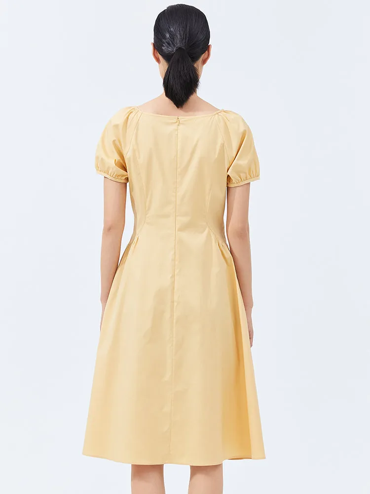 Yellow Puff Sleeve Mini Dress sold by Goelia product image thumbnail 3