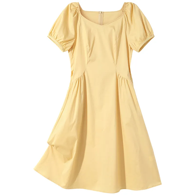 Yellow Puff Sleeve Mini Dress sold by Goelia product image thumbnail 5