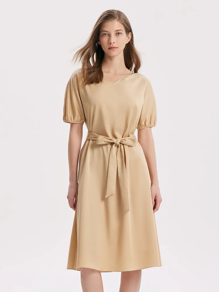 Short Sleeve V-Neck Midi Dress sold by Goelia product image thumbnail 2