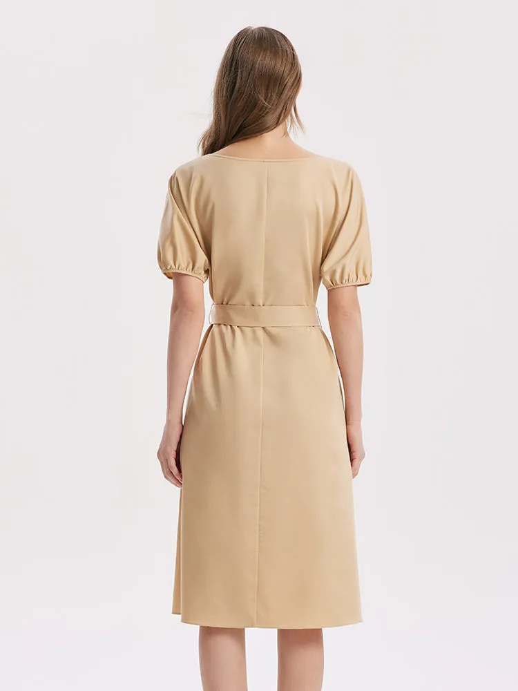 Short Sleeve V-Neck Midi Dress sold by Goelia product image thumbnail 3