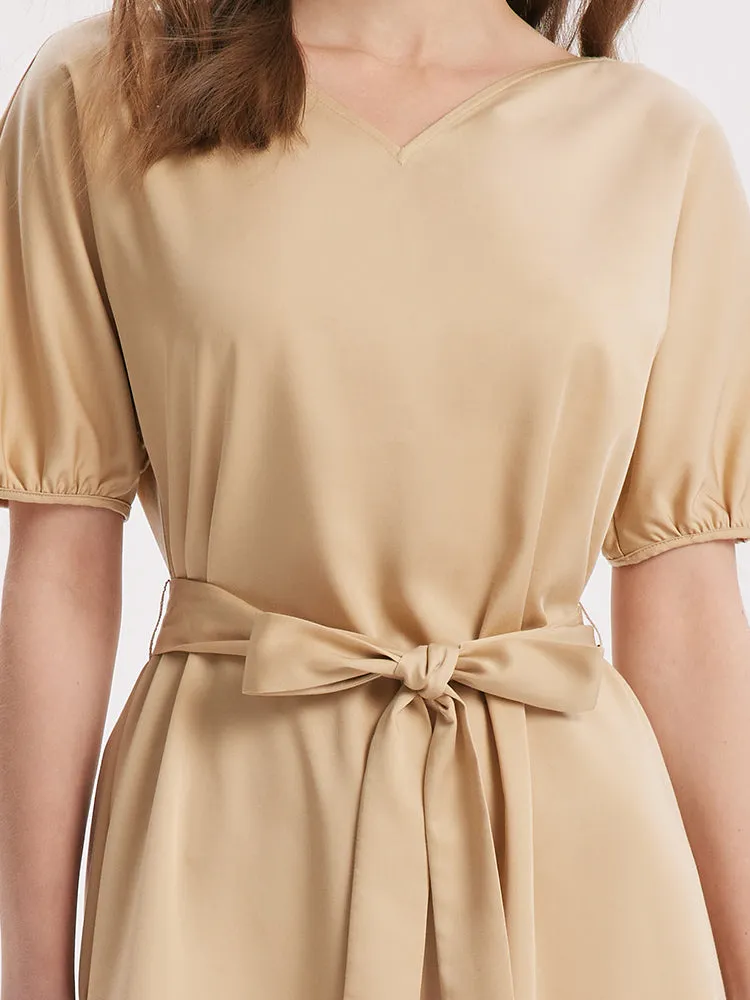 Short Sleeve V-Neck Midi Dress sold by Goelia product image thumbnail 4