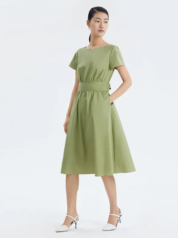 Round Neck Short Sleeve Cotton Maxi Dress sold by Goelia