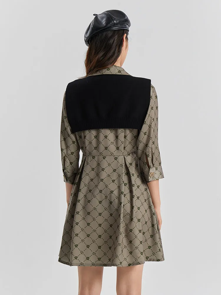 Woolen Print Dress With Shawl sold by Goelia product image thumbnail 2