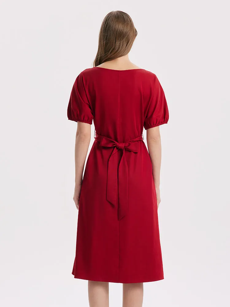 Short Sleeve V-Neck Midi Dress sold by Goelia product image thumbnail 5